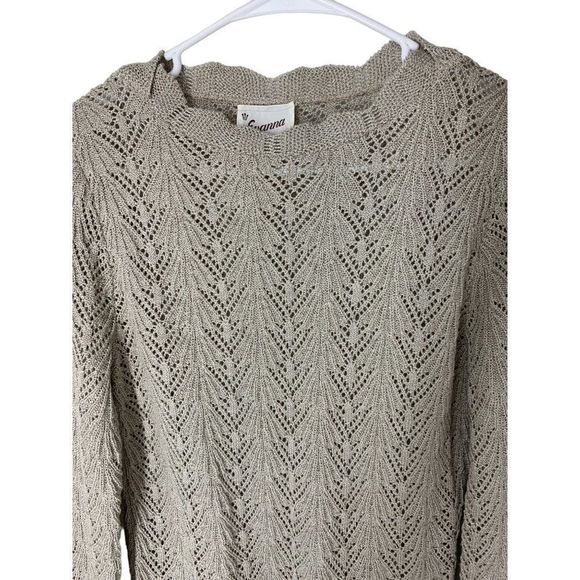 80s Women’s VTG Evanna New York crochet sweater skirt set 2 piece size M/L 5307 - Picture 3 of 7